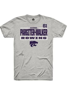 Sienna Pargiter-Walker K-State Wildcats Ash NIL Stacked Box Short Sleeve Player T Shirt