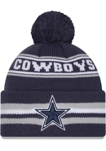 New Era Dallas Cowboys Navy Blue Classic Cuff Pom Mens Knit Hat