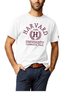 League Harvard Crimson White Block H Short Sleeve T Shirt