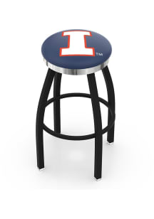Illinois Fighting Illini Chrome Seat Pub Stool - Black