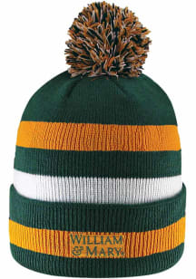 LogoFit William & Mary Tribe Green Primetime Cuff Pom Mens Knit Hat
