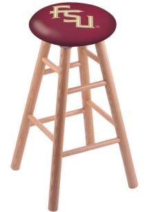 Florida State Seminoles Script Round Cushion Oak Pub Stool - Brown