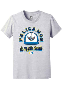 Summit Sportswear Myrtle Beach Pelicans Youth Grey Circle Cap Copa Short Sleeve T-Shirt