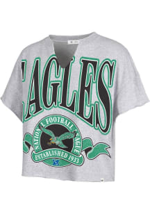 47 Philadelphia Eagles Womens Grey Oversized Noth Short Sleeve T-Shirt