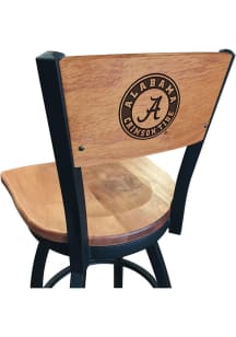 Alabama Crimson Tide Script Maple Seat Maple Back Swivel Pub Stool - Brown