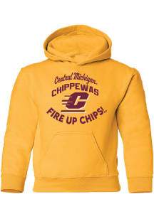 Summit Sportswear Central Michigan Chippewas Youth Gold Team Chant Long Sleeve Hoodie