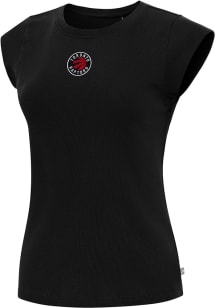 Antigua Toronto Raptors Womens Navy Blue Show Off Short Sleeve T-Shirt