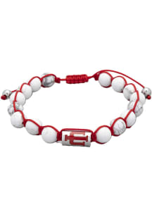 Indiana Hoosiers Stainless Steel Beaded Thread Mens Bracelet