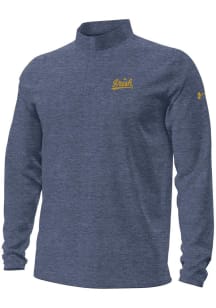 Under Armour Notre Dame Fighting Irish Mens Navy Blue Football Metallic Irish Script Long Sleeve Q..
