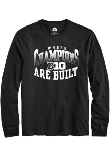 Rally Big Ten Black Champs Arch Design Long Sleeve T Shirt