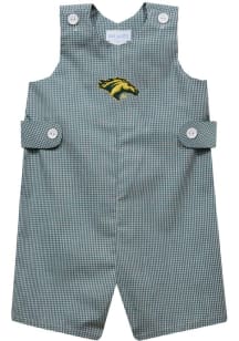Vive La Fete Cal Poly Mustangs Toddler Green Gingham Overalls