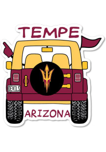 Arizona State Sun Devils 3.5" Jeep Rugged Stickers - Maroon