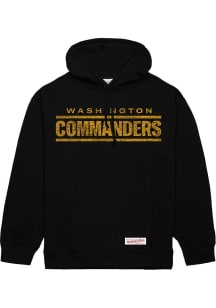 Mitchell and Ness Washington Commanders Mens Black Distressed Wordmark Long Sleeve Hoodie