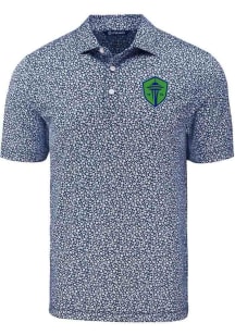 Cutter and Buck Seattle Sounders FC Mens Navy Blue Pike Flora Short Sleeve Polo