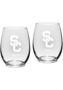 USC Trojans Mom Stemless Set 15oz Stemless Wine Glass - White