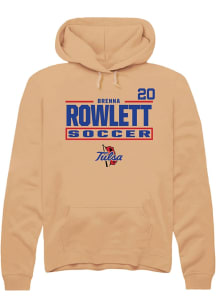 Brenna Rowlett  Rally Tulsa Golden Hurricane Mens Gold NIL Stacked Box Long Sleeve Hoodie