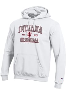 Champion Indiana Hoosiers Mens White Est. Date Grandma Powerblend Long Sleeve Hoodie