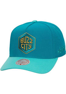 Mitchell and Ness Charlotte Hornets Hardwood Classic Legendary Away Pro Pinch Adjustable Hat - Tea..
