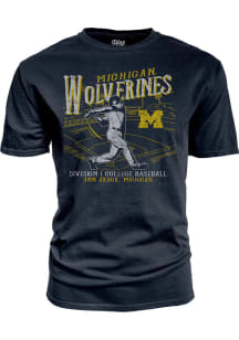Blue 84 Michigan Wolverines Navy Blue Big Ten Baseball Short Sleeve T Shirt