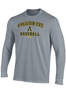 Under Armour Appalachian State Mountaineers Grey Baseball Performance Long Sleeve T Shirt