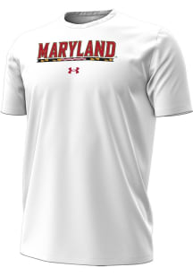 Under Armour Maryland Terrapins White Maryland Bar Performance Short Sleeve T Shirt