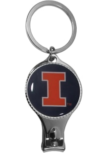 Illinois Fighting Illini Nail Care Bottle Opener Keychain - Silver