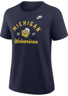 Nike Michigan Wolverines Womens Navy Blue Legacy Primetime Short Sleeve T-Shirt