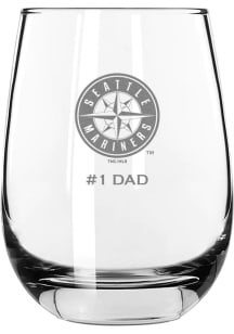 Seattle Mariners Dad 15oz Stemless Wine Glass - White