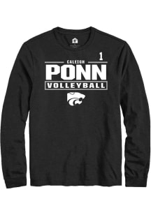 Caleigh Ponn K-State Wildcats Black NIL Stacked Box Long Sleeve Player T Shirt