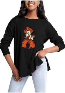Gameday Couture Oklahoma State Cowboys Womens Black Side Slit Crew Sweatshirt