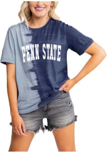 Gameday Couture Penn State Nittany Lions Womens Navy Blue Find Your Groove Split Dye Short Sleeve..