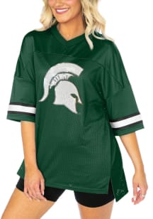 Michigan State Spartans Womens Gameday Couture Rookie Move Oversized Sequins Fashion Football Jers..