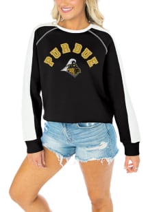 Gameday Couture Purdue Boilermakers Womens Black Blindside Crew Sweatshirt