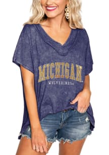 Gameday Couture Michigan Wolverines Womens Blue In a Flash Short Sleeve T-Shirt