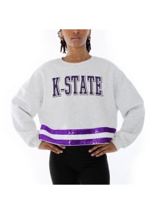 Gameday Couture K-State Wildcats Womens Ash Victory Vibes Crew Sweatshirt