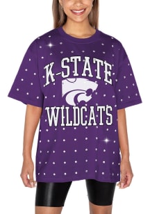 Gameday Couture K-State Wildcats Womens Purple In the Zone Rhinestone Short Sleeve T-Shirt
