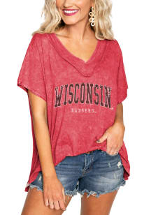 Gameday Couture Wisconsin Badgers Womens Red In a Flash Short Sleeve T-Shirt