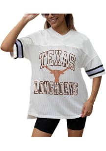 Texas Longhorns Womens Gameday Couture A Step Ahead Fashion Football Jersey - White