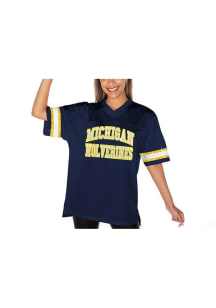 Michigan Wolverines Womens Gameday Couture Until Kickoff Rhinestone Fashion Football Jersey - Blue