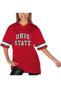 Ohio State Buckeyes Womens Gameday Couture Until Kickoff Rhinestone Fashion Football Jersey - Red