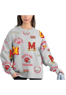 Gameday Couture Maryland Terrapins Womens Ash Always On Repeat Crew Sweatshirt