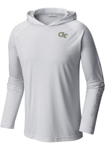 Columbia GA Tech Yellow Jackets Mens White Heat Seal Terminal Tackle Hood