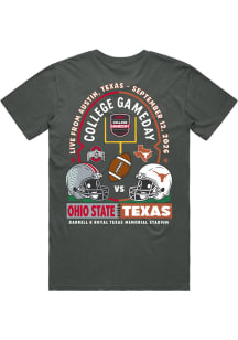 Something Inked Texas Longhorns Charcoal Football College Gameday vs Ohio State Helmet Oval Short..