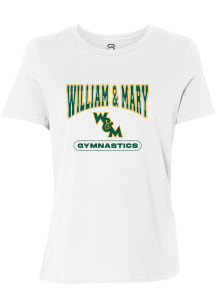 Summit Sportswear William & Mary Tribe Womens White Gymnastics Short Sleeve T-Shirt