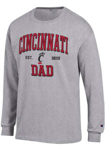 Champion Cincinnati Bearcats Grey Est Date Dad Jersey Long Sleeve T Shirt