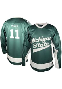 Genuine Collective Owen West Michigan State Spartans Mens Green NIL Hockey Jersey