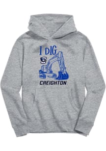 Vive La Fete Creighton Bluejays Youth Grey Excavator Long Sleeve Hoodie