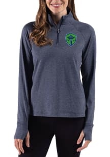 Cutter and Buck Seattle Sounders FC Womens Navy Blue Adapt Qtr Zip
