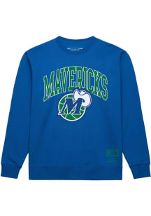 Mitchell and Ness Dallas Mavericks Mens Blue Nostalgia Long Sleeve Crew Sweatshirt