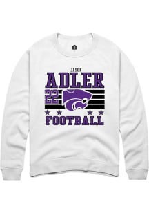 Jason Adler K-State Wildcats Mens White Football NIL Striped Player Crew